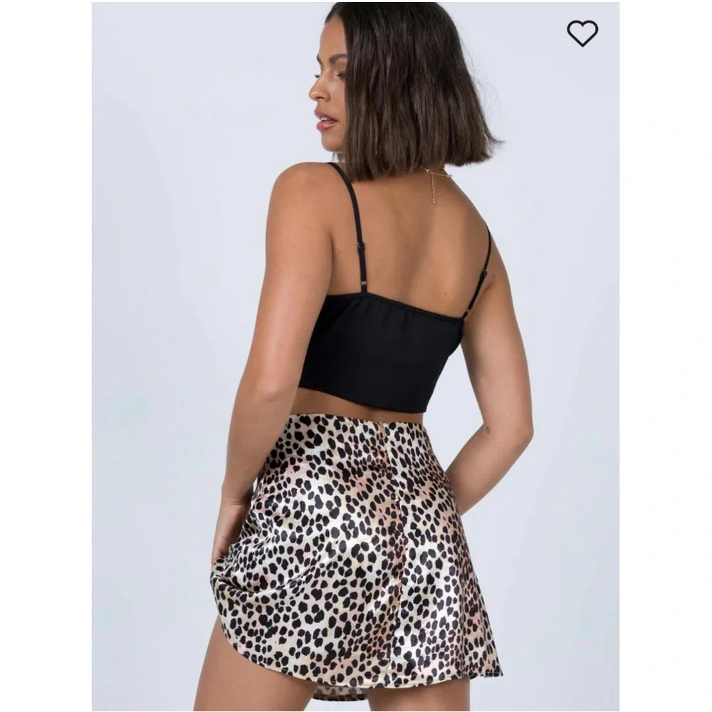 Princess Polly Leopard Print Mini Skirt in Black, Cream and Brown - Picture 2 of 11
